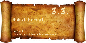 Beksi Bercel névjegykártya
